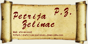 Petrija Zelinac vizit kartica
